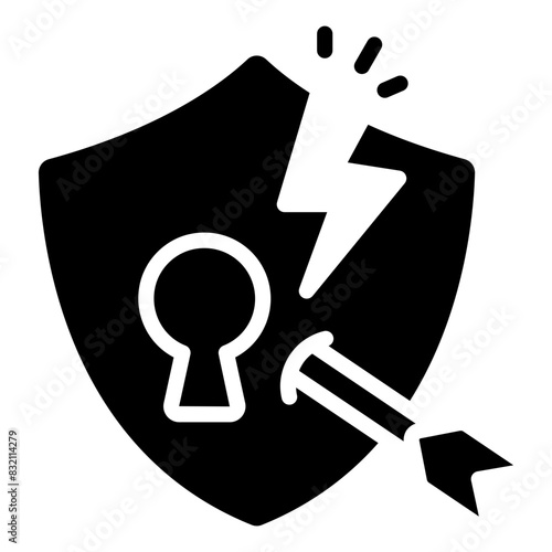 Creative design icon of security breach

