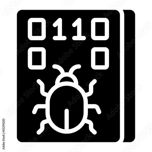Modern design icon of infected binary data

