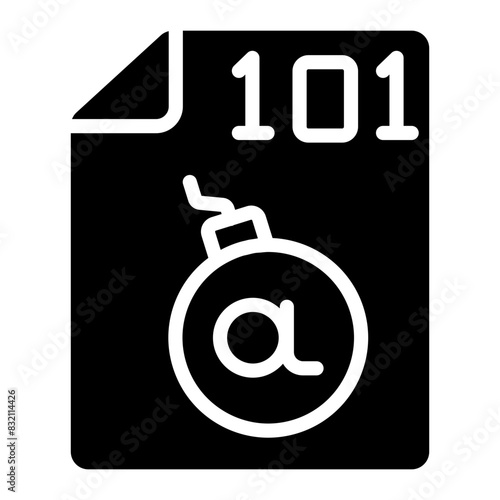 A solid design icon of binary file

