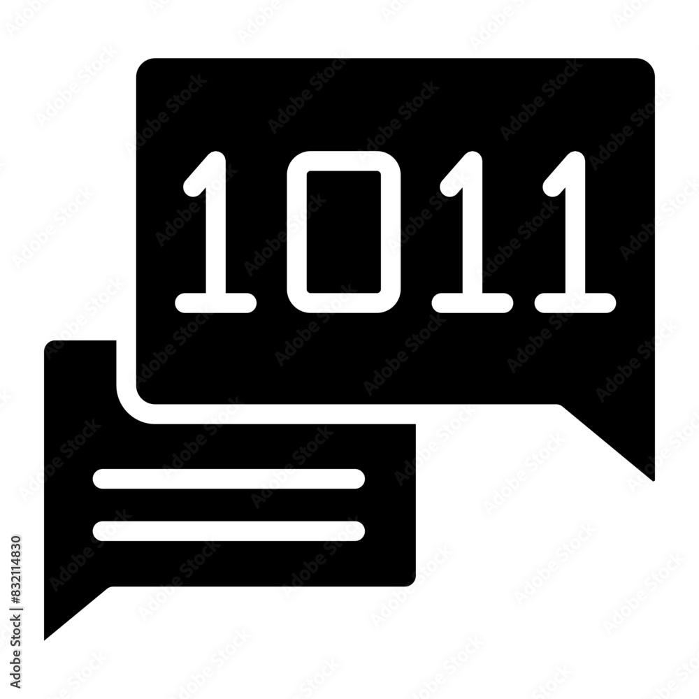 A solid design icon of binary chat
A solid design icon of binary chat