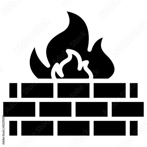 An editable design icon of firewall

