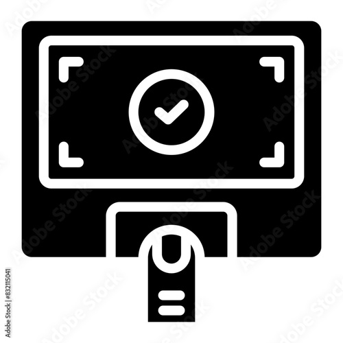 A glyph design icon of virtual money

