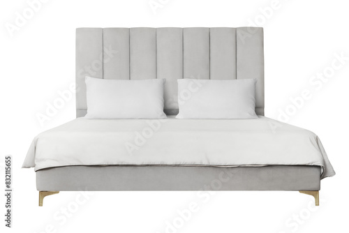 Upholstered bed png mockup bedroom furniture © Rawpixel.com