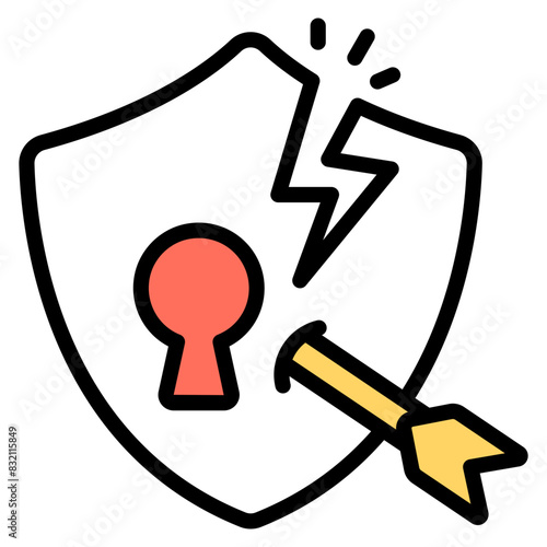 Creative design icon of security breach

