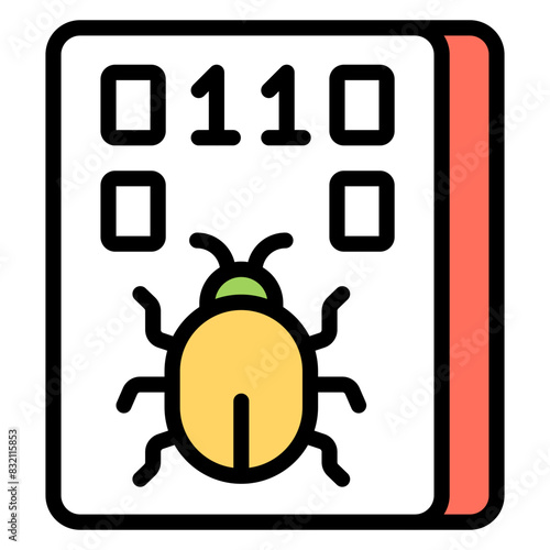 Modern design icon of infected binary data

