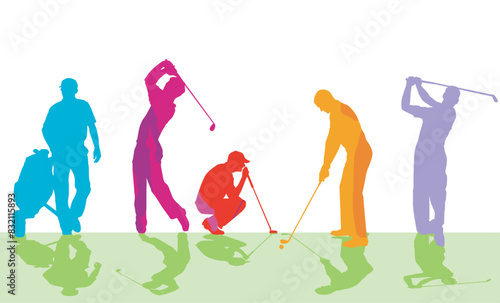 Golfspieler auf dem Golfplatz Illustration