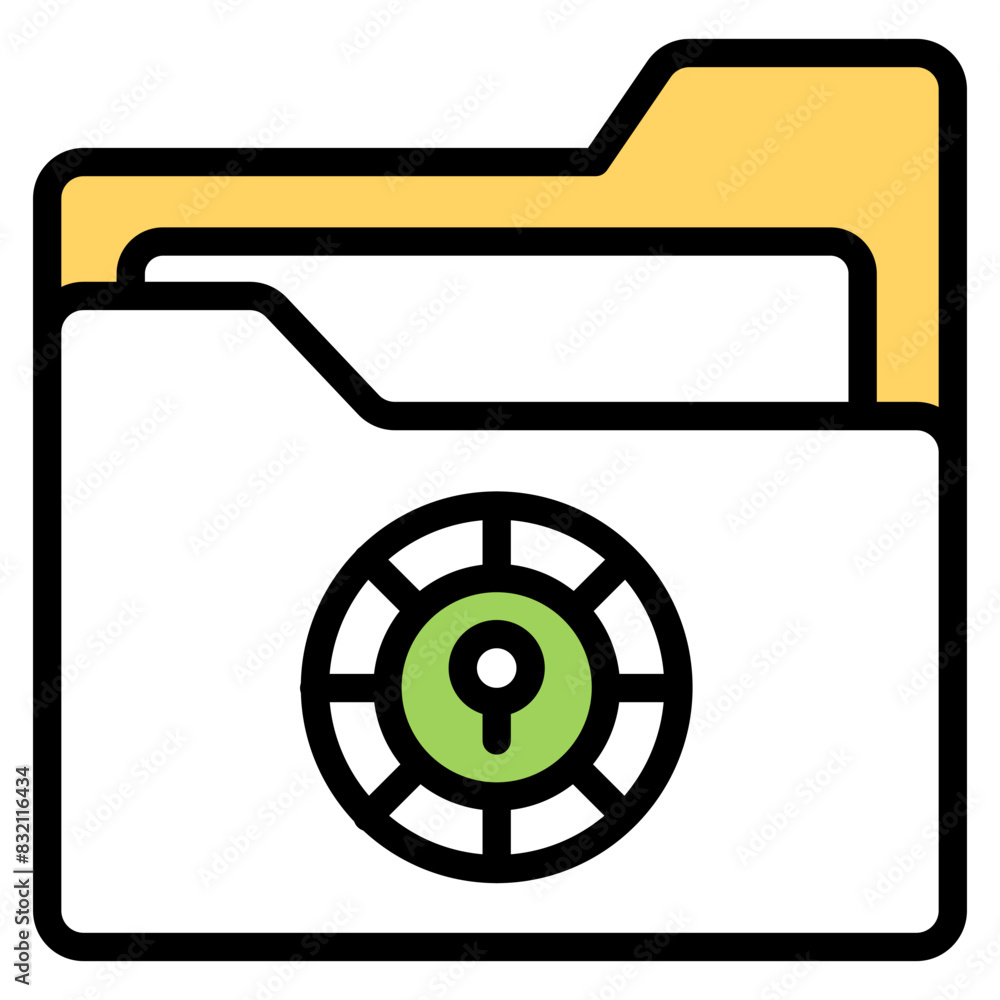 A colored design icon of folder security
A colored design icon of folder security