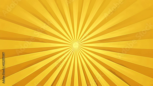 Retro sunburst background with a vintage feel. Yellow and orange rays emanate from the center in a circular pattern.