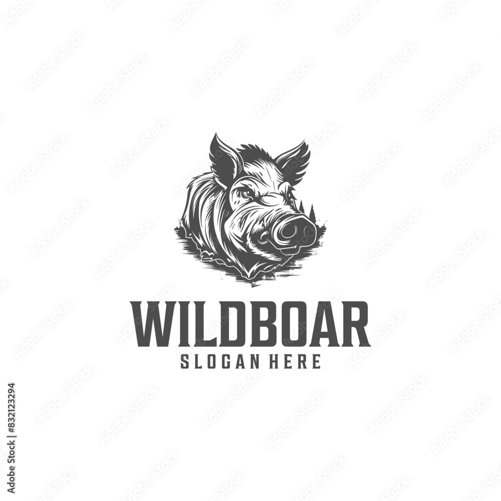 Wild boar logo vector illustration Wild boar logo vector illustration