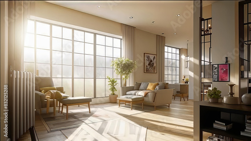 Wallpaper Mural Natural light in a large interior of an aristocratic house, spacious and open room Torontodigital.ca