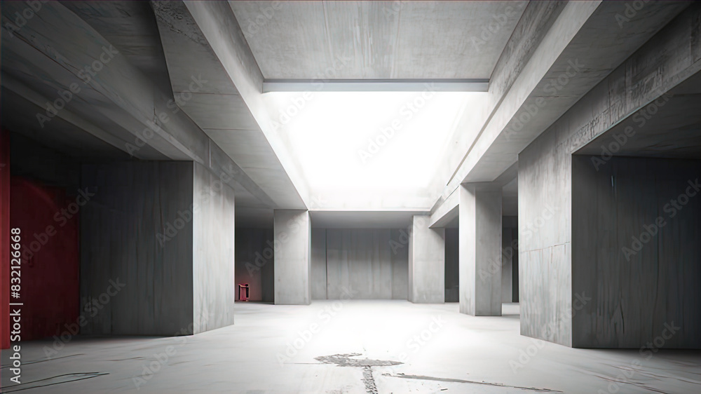 Minimalist concrete structures on concrete floor, modern architecture, background for presentation, Minimalist concrete structures on concrete floor, modern architecture, background for presentation,