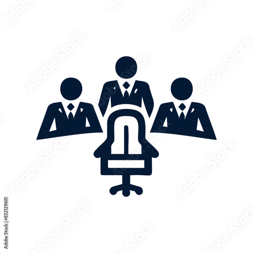 Suited businessman CEO leader entrepreneur, professional manager, executive director, exuding professionalism. Silhouette illustration vector logo. Suitable for brand, business, icon, clipart. print