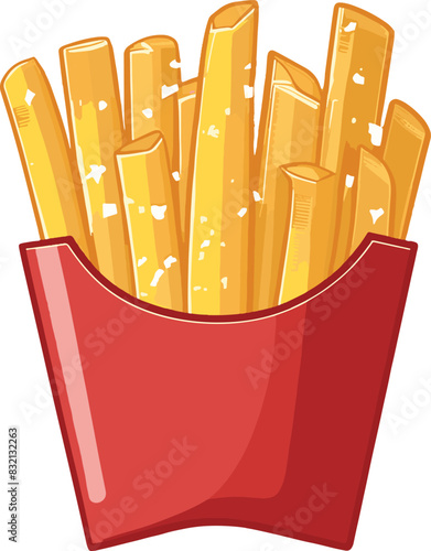 French Fries Vector illustration On White Background.