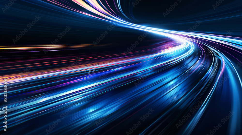 Abstract high-speed light trails in vibrant colors Abstract high-speed light trails in vibrant colors