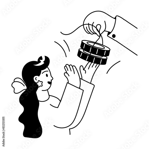 Get this doodle mini illustration of crypto scam 