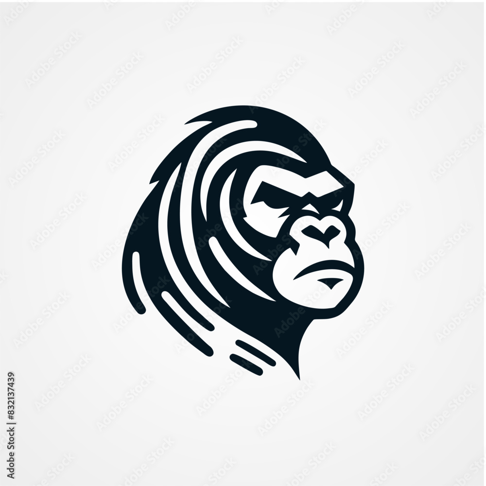 gorilla idea logo design concept vector icon gorilla idea logo design concept vector icon