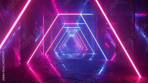 An otherworldly gateway formed by intersecting neon beams, leading to an unseen digital realm