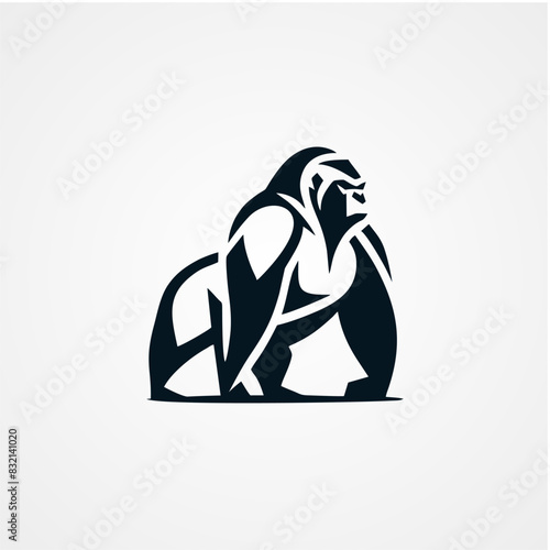 gorilla idea logo design concept vector icon