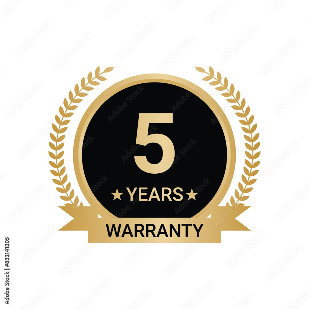 Naklejka premium 5 Years Warranty vector, 5 Years Warranty Logo