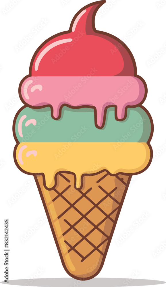 Ice Cream Vector illustration On White Background. Ice Cream Vector illustration On White Background.