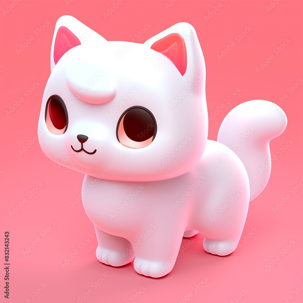 Cute cartoon dog on pink background. Cute cartoon dog on pink background.