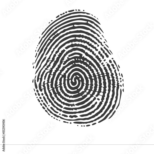 silhouette finger print circle shape black color only