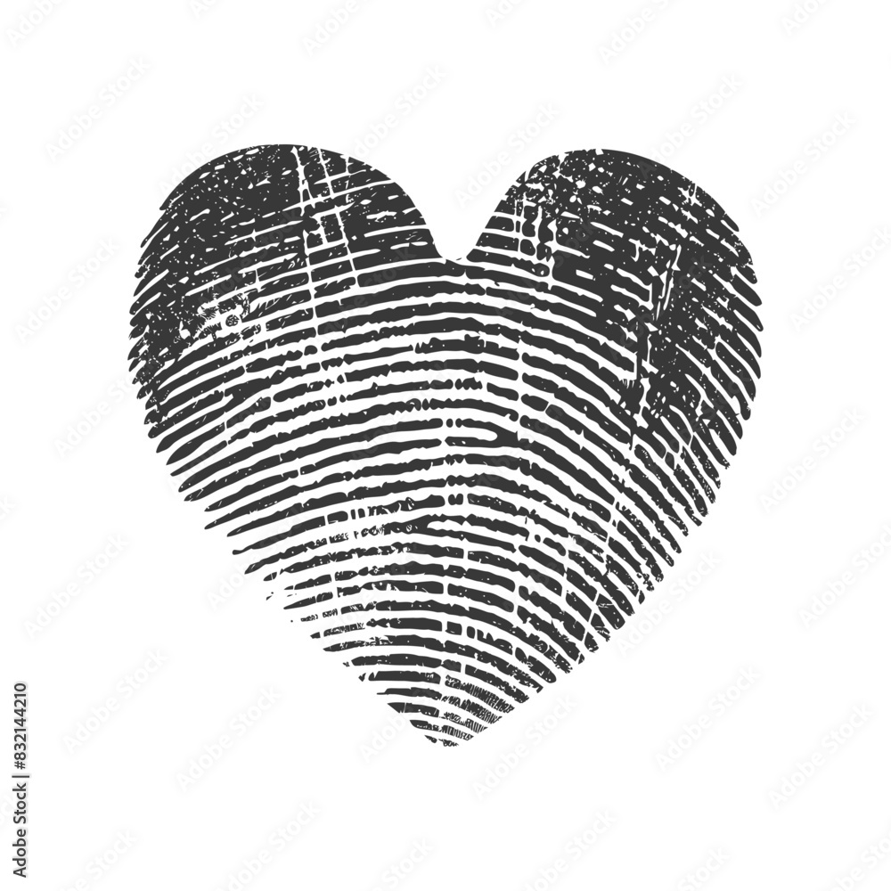 silhouette finger print love heart shape black color only silhouette finger print love heart shape black color only
