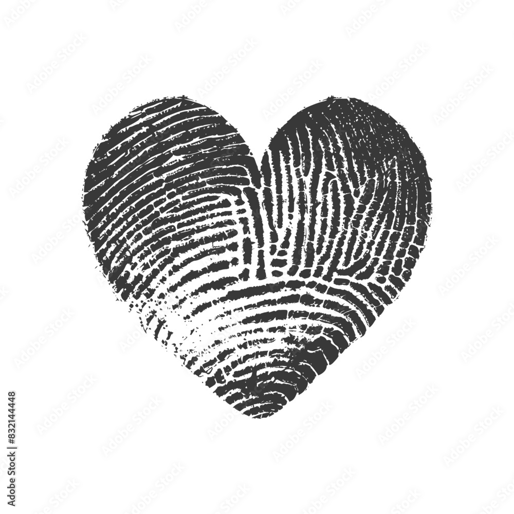 silhouette finger print love heart shape black color only silhouette finger print love heart shape black color only