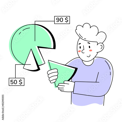 Check this doodle mini illustration of market analysis 