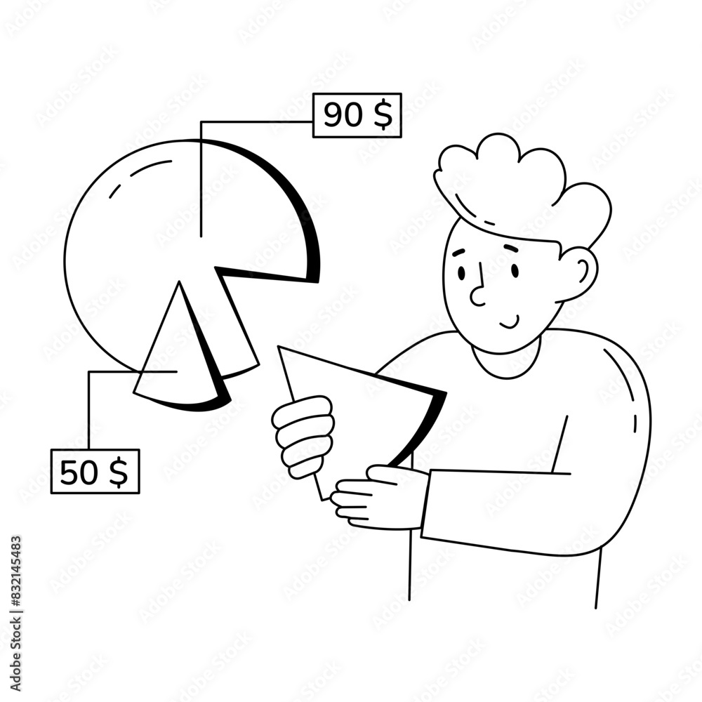 Check this doodle mini illustration of market analysis Check this doodle mini illustration of market analysis