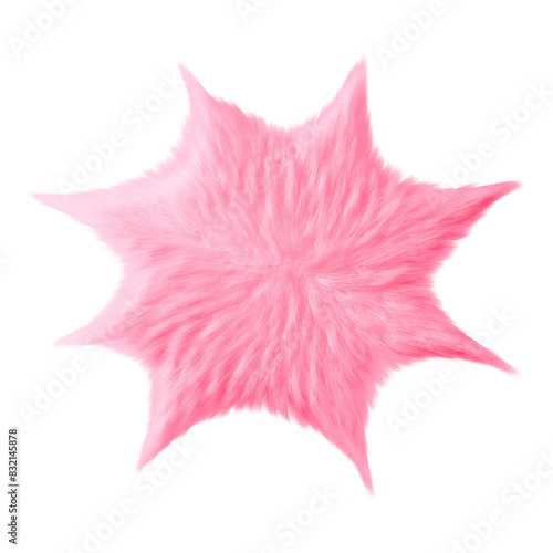 Pink explosion bubble png fluffy 3D shape, transparent background photo