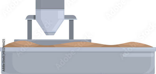Detailed vector graphic of a 3d printer creating objects from sand, showcasing modern manufacturing technology