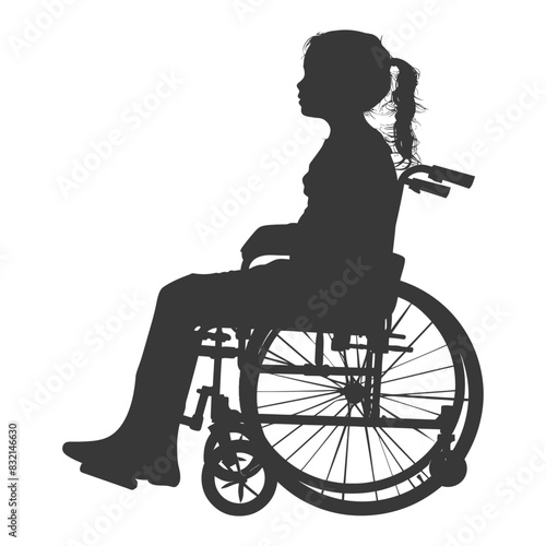 Silhouette of a Young Girl in Wheelchair: Independence and Mobility.