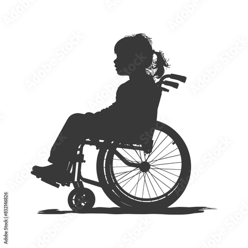 Silhouette of a Child in Wheelchair: Contemplation and Resilience.