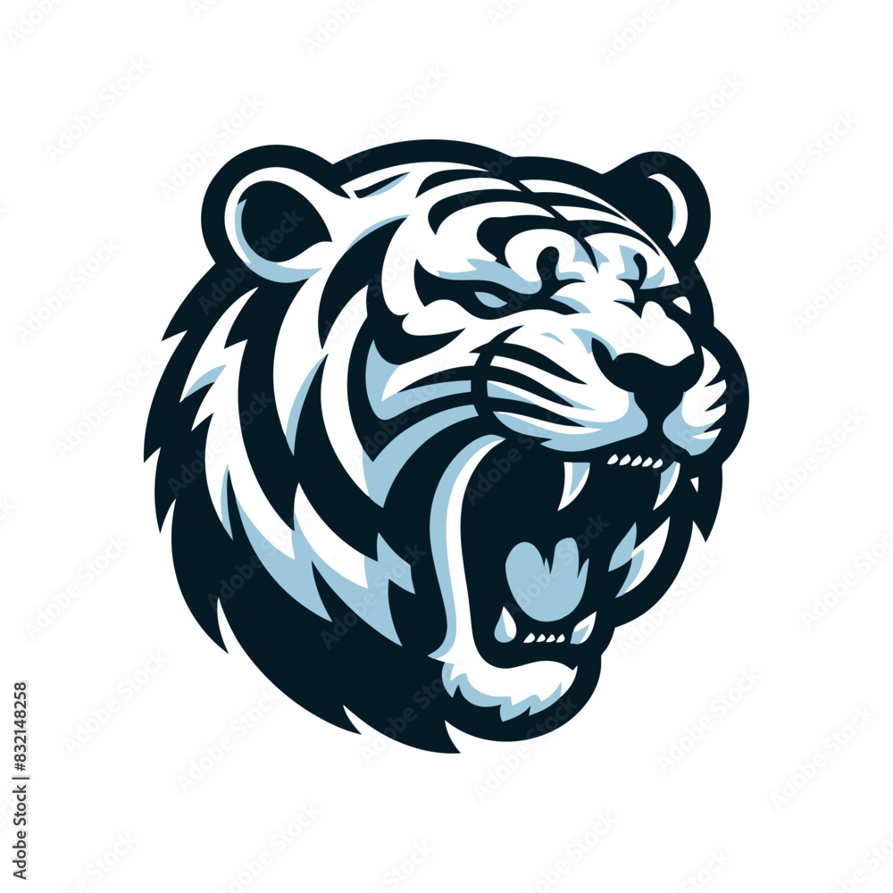 Vector white tiger head. Vector white tiger head.