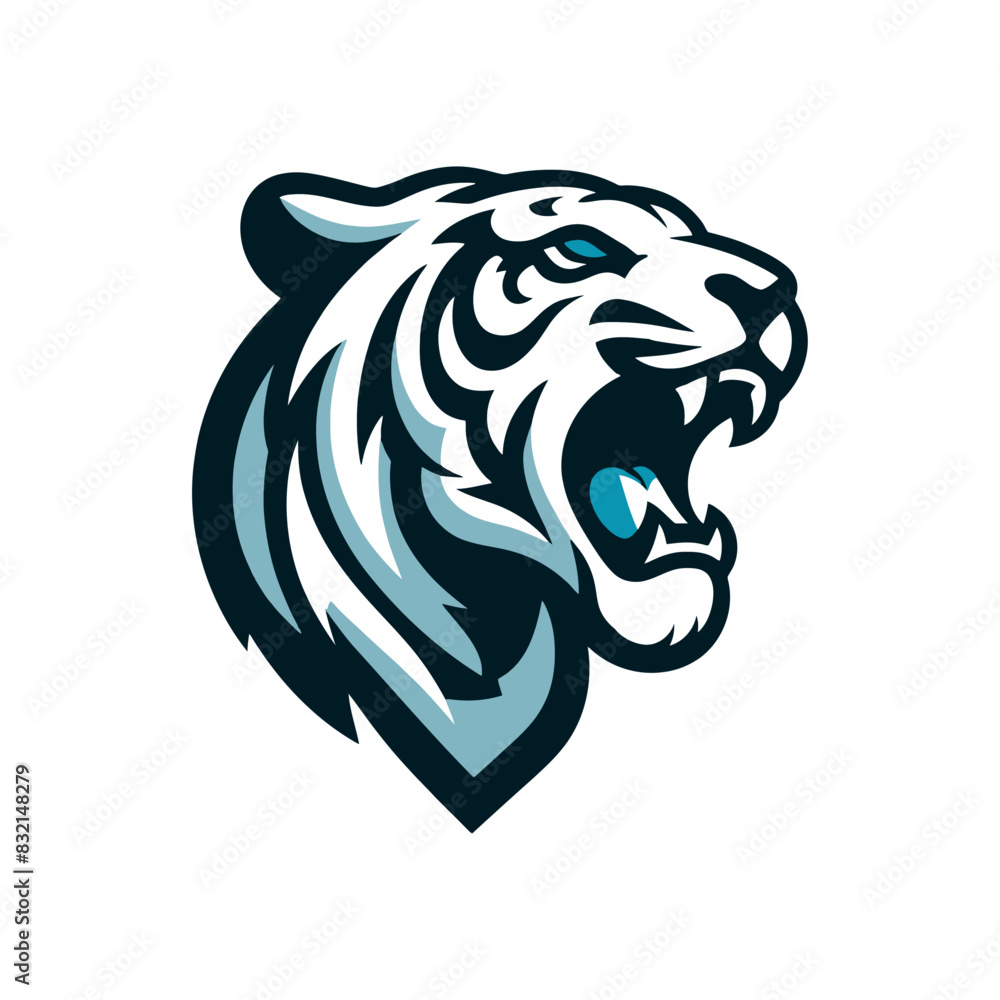 Vector white tiger head. Vector white tiger head.