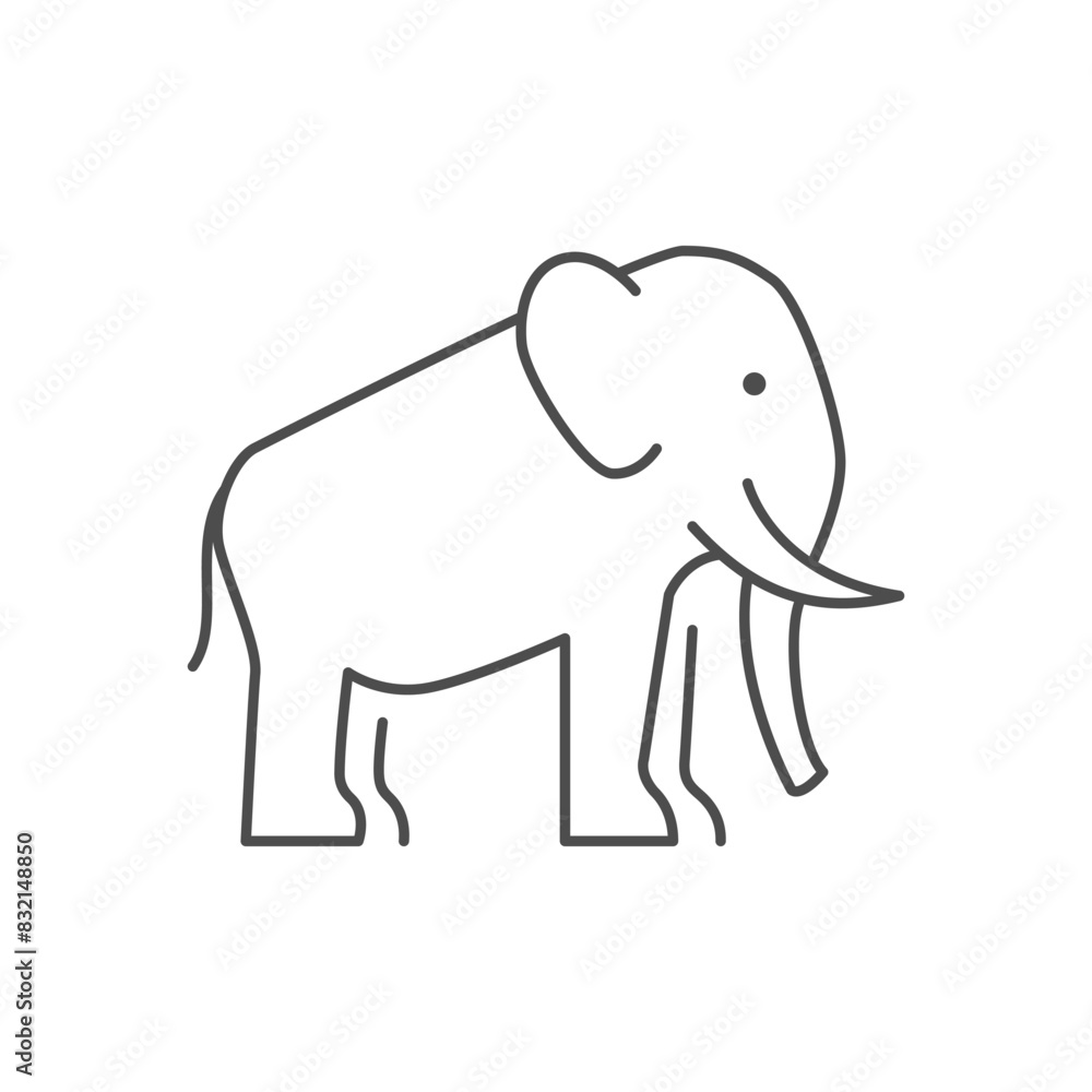 Mammoth or elephant line icon Mammoth or elephant line icon