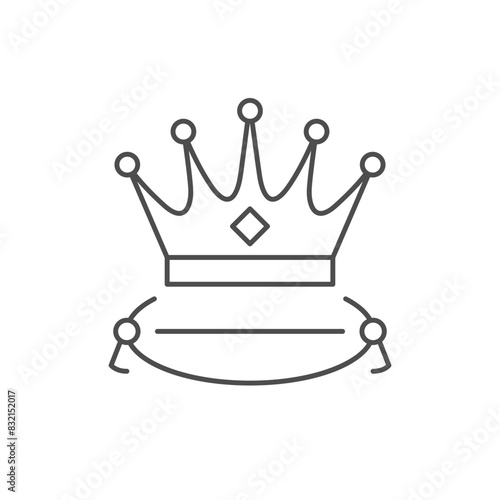 Crown on pillow line icon