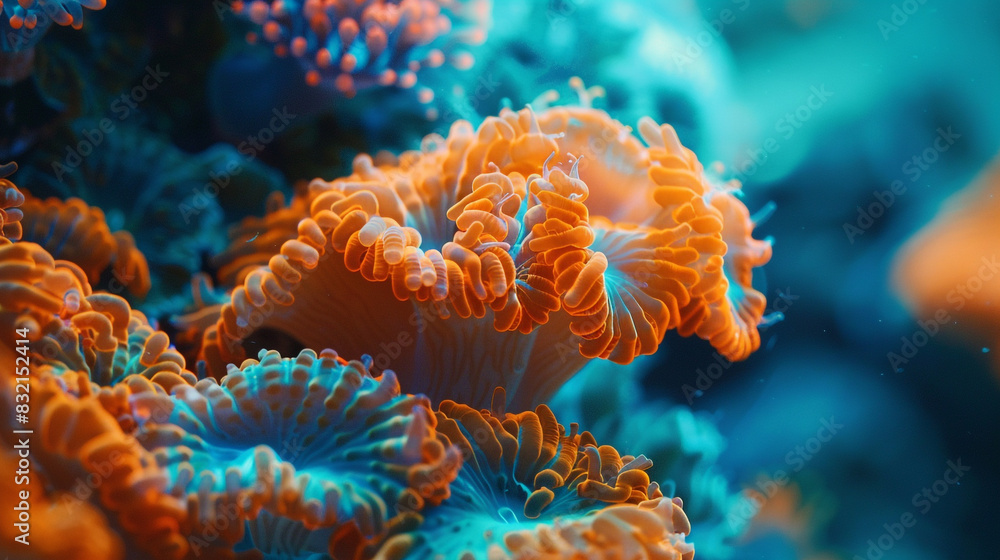 Obraz premium Coral abstracts embody scientific purity, enhancing science-themed designs,