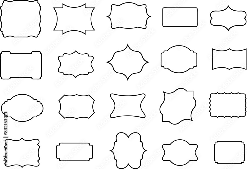 Collection of different labels isolated on white Collection of different labels isolated on white