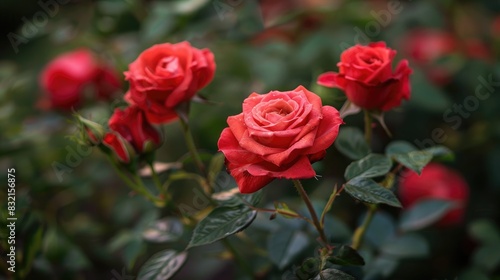 Lovely roses blooming in the garden