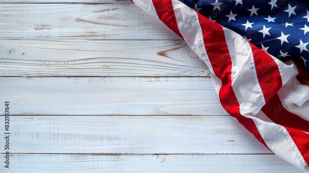 The American Flag on Wood