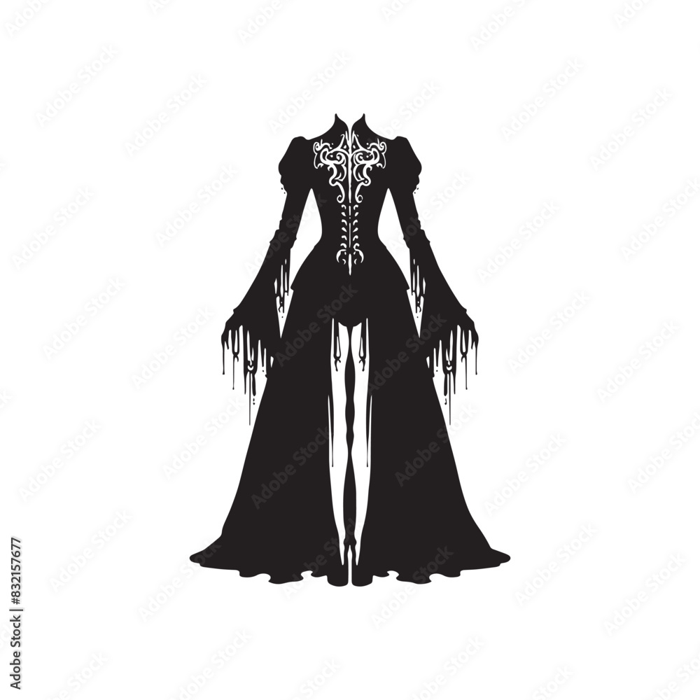 Detailed gothic attire silhouette perfect for artistic projects - minimalist gothic attire vector
Detailed gothic attire silhouette perfect for artistic projects - minimalist gothic attire vector
