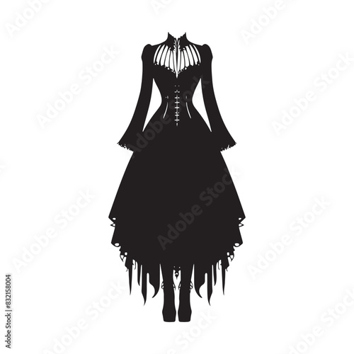 Gothic attire silhouette perfect for alternative fashion concepts - gothic attire illustration

