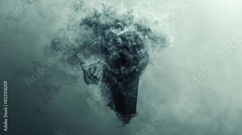 A visual of a cigarette turning into ashes, forming the silhouette of a coffin. The background is a solemn gray, driving home the fatal consequences of smoking on World No Tobacco Day. photo
