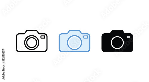 Camera icon set. photo camera icon. camera photography icon.