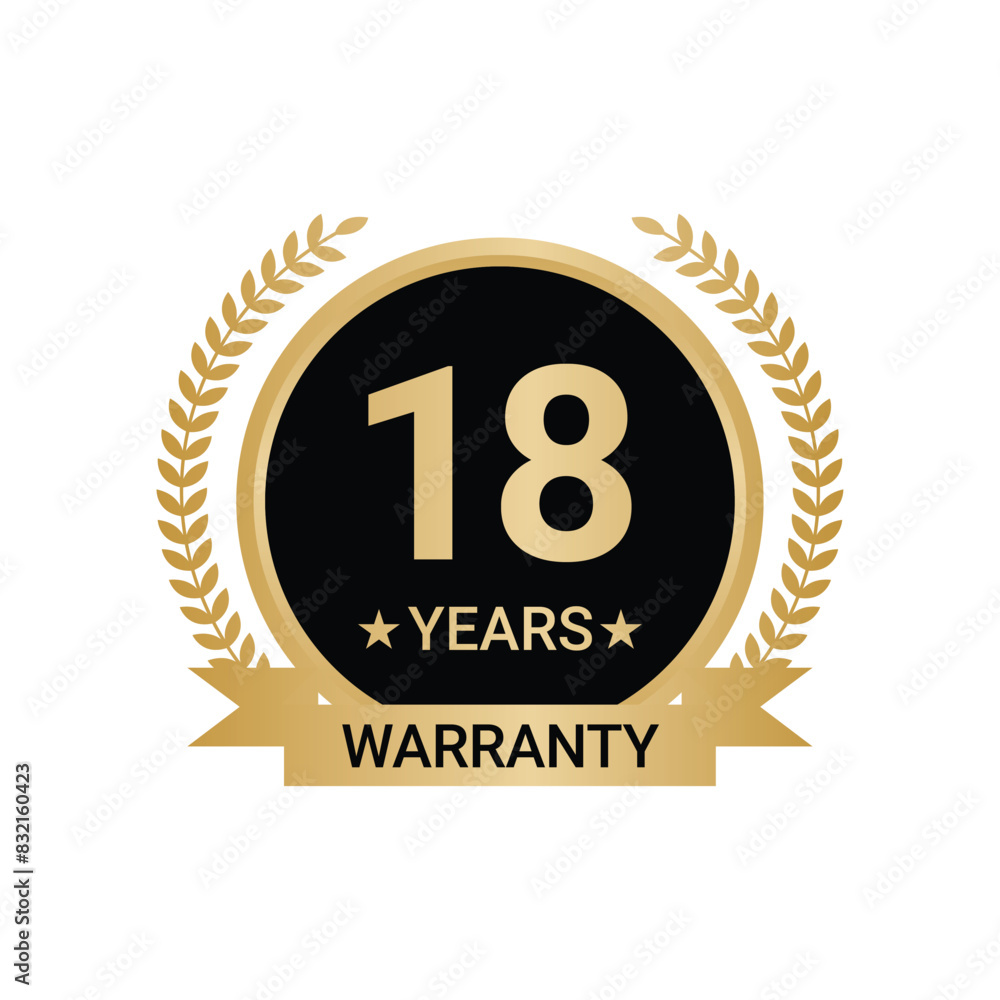 18 Years Warranty vector, 18 Years Warranty Logo 18 Years Warranty vector, 18 Years Warranty Logo
