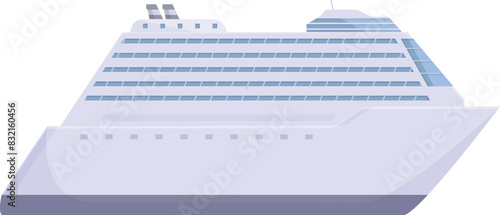 Vector graphic of a contemporary cruise liner isolated on a plain background