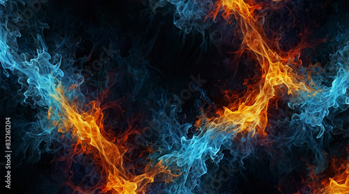 Illustration of Blue Fire: Mystical Beauty in Enchanting Artworks © arie