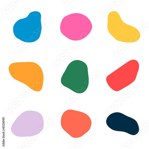 Colorful png sticker abstract shapes set